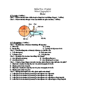 Kiểm tra 15 phút môn Công nghệ 11